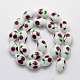 Cherry Pattern Handmade Lampwork Oval Beads Strands LAMP-L046-03-2