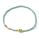 Visage souriant acrylique et bracelet extensible perlé de graines BJEW-JB09490-3