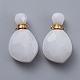 Faceted Natural White Jade Openable Perfume Bottle Pendants G-E564-08A-G-2