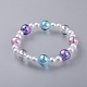 Acrylique transparent imité perles extensibles enfants bracelets BJEW-JB04575-2