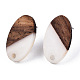 Resin & Walnut Wood Stud Earring Findings MAK-N032-005A-H04-2