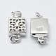 Rhodium Plated 925 Sterling Silver Box Clasps STER-F037-005P-5
