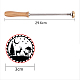 Superdant 30mm branding iron gear elks pattern bbq heat stamp con cabeza de latón y mango de madera herramientas y accesorios para asar a la parrilla para madera AJEW-WH0113-15-183-2