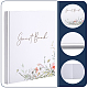 紙の結婚式のゲストブックのメモ帳  結婚式の装飾のため  花の長方形  ホワイト  215x213x15.5mm AJEW-WH0348-156-6