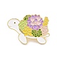 Черепаха с цветочной эмалевой булавкой JEWB-O007-C01-1