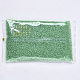 ガラスシードビーズ  機械刺繍に適合  透明色  ラウンド  薄緑  2.5x1.5mm  穴：1mm  約20000個/袋 SEED-S042-11A-01-5