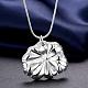 Fashion Popular Silver Plated Brass Snake Chain Lotus Leaf Pendant Necklaces NJEW-BB01575-4