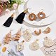 ANATTASOUL 6 Pairs 6 Style Donut & Kite & Flat Round & Arch Rattan Dangle Stud Earrings EJEW-AN0001-28-7