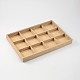 Rechteck Holz pesentation Boxen, mit Hanf Tuch bedeckt, 12 Fächer, rauchig, 24x35x3 cm