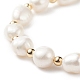 Bracelet en perles de keshi naturelles avec fermoir en laiton pour femme BJEW-JB08867-01-3