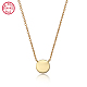 925 Sterling Silver Flat Round Pendant Necklaces for Women NW7727-4-1