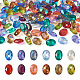 Cheriswelry 120pcs 12 couleurs cabochons de strass en résine à dos pointu transparent KY-CW0001-01-2