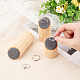 FINGERINSPIRE 3 Pcs Solid Wood Ring Display Organizer Stand with Grey Velvet 3 Size Ring Display Holder Jewelry Organizer Holder for Rings Trade Show Counter Top Ring Bearer Ring Photography Props RDIS-WH0011-13B-3