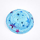 ベルベットの帽子の装飾  DIYクラフト装飾  星の模様  空色  48~50x17~18mm、約100個/袋 AJEW-T004-02C-2