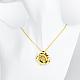 Real 18K Gold Plated Tin Alloy Czech Rhinestones Flower Pendant Necklaces NJEW-BB03972-G-5