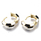 Brass Huggie Hoop Earrings EJEW-S209-06A-4