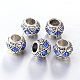 Antique Silver Plated Alloy Rhinestone European Beads CPDL-J031-05AS-2