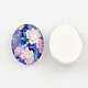 Perles rondes en verre avec motif de fleurs X-GGLA-R022-25x18-75-2