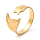 Ion Plating(IP) 304 Stainless Steel Star & Moon Open Cuff Ring for Women RJEW-E063-07G-1