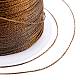 ポリエステル編組メタリック糸  DIYの編みこみのブレスレット作りと刺繡のために  ココナッツブラウン  0.4mm  6プライ  約54.68ヤード（50m）/ロール OCOR-I007-B-03-3