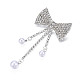 Nœud papillon en strass cristal avec épinglette perle en plastique JEWB-T002-09S-4