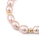 Natürliche kultivierte Süßwasserperlen Perlen Armbänder BJEW-JB05436-3