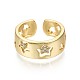 Brass Micro Pave Clear Cubic Zirconia Cuff Rings RJEW-S044-116-NF-3