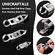 UNICRAFTALE 3 Pcs 3 Styles Stainless Steel Fold Over Clasp Bracelet Extender Clasp Oval Secure Fold Over Clasps Jewelry Extender Foldover Link Clasp for Bracelet Necklace Jewelry Making STAS-UN0053-38-5