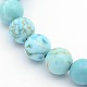 Multiformats turquoise synthétique chapelets de perles rondes TURQ-X0002-2