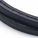 レザーコード多連ブレスレット  304のステンレス製の留め金付き  アンカー  ブラック  ステンレス鋼色  8-7/8インチ（225mm） BJEW-F291-29P-2