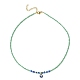 Collier pendentif mauvais œil au chalumeau avec chaînes de perles de graines de verre pour femmes NJEW-JN04419-2