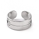 304 полое кольцо из нержавеющей стали с открытой манжетой в форме паука для женщин RJEW-C053-03P-2