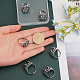 Chgcraft 6 piezas fornituras de anillo de dedo de aleación ajustable FIND-CA0007-36-3