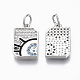 Brass Micro Pave Cubic Zirconia Charms KK-R133-048P-NF-2