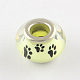 Large Hole Dog Paw Prints Pattern Resin European Beads OPDL-Q129-230A-1