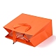 長方形の紙袋  ハンドル付き  ギフトバッグやショッピングバッグ用  レッドオレンジ  18x22x0.6cm CARB-F007-04A-4