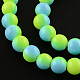 Two-Color Baking Painted Glass Bead Strands X-DGLA-R050-8mm-26-1