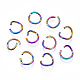 Placage ionique (ip) couleur arc-en-ciel 304 anneaux ouverts en acier inoxydable STAS-N098-062A-01-1