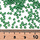 12/0グレードの丸いガラスシードビーズ  透明色は光沢の  グリーン  2x1.5mm  穴：0.3mm  5000個/ 50g X-SEED-Q011-F522-3