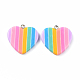 Colgantes de resina de corazón de arco iris CRES-O003-02-2