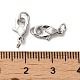 Cierres de mosquetón de plata de primera ley con baño de rodio y anillas STER-D006-22P-3