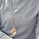 Plaqué or véritable ovale alliage verre strass pendentif collier de chandail NJEW-DD0009-060A-7
