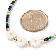 Collana da donna con conchiglia girasole e perline di vetro NJEW-JN03910-05-5