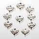 Wedding Party Supply Antique Silver Alloy Rhinestone Heart Carved Word Flower Girl Wedding Family Charms ALRI-X0003-01-1