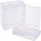 BENECREAT 8 Pack 6x3.5x0.8 Inch Rectangle Clear Plastic Storage Box with Double Hinged Lids for Photo CON-BC0006-06C-1