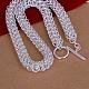 Popular Silver Color Plated Brass Round Link Chain Necklaces For Men NJEW-BB12791-3