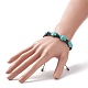 Synthetic Turquoise(Dyed) Tortoise Braided Bead Bracelet for Women BJEW-TA00225-01-4