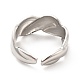 304 открытое манжетное кольцо из нержавеющей стали для женщин RJEW-F131-17P-3