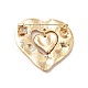 Pin de solapa de doble corazón con rhinestone de colores JEWB-P014-06G-2