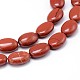 Jaspe rouge naturel plates brins ovales de perles G-M206-25-3